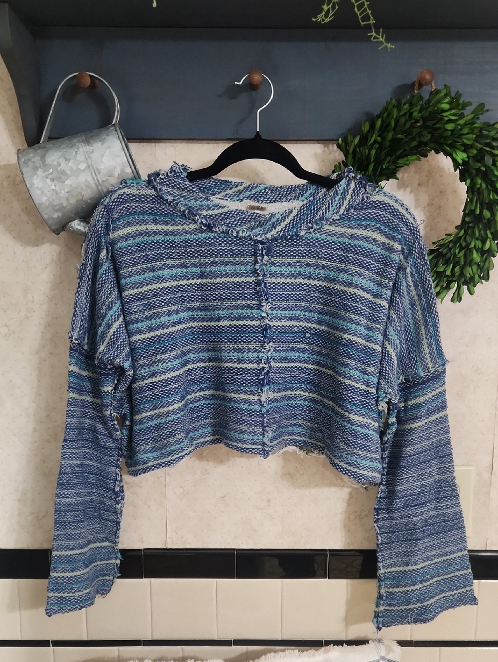FREE PEOPLE CATALINA BLUE KNIT SWEATER